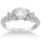 Butterfly Milgrain Diamond Engagement Ring 14K White Gold (1.50ct)