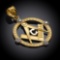 10K Yellow Gold Round Freemason Diamond Masonic Pendant