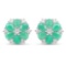 2.02 Carat Genuine Emerald and White Zircon .925 Sterling Silver Earrings