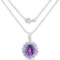 6.18 Carat Genuine Amethyst and Tanzanite .925 Sterling Silver Pendant