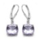 7.03 Carat Genuine Pink Amethyst & White Topaz .925 Sterling Silver Earrings