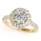 CERTIFIED 18K YELLOW GOLD 1.51 CT G-H/VS-SI1 DIAMOND HALO ENGAGEMENT RING