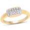 14K Yellow Gold Plated 0.12 Carat Genuine White Diamond .925 Sterling Silver Ring