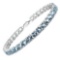 21.45 Carat Genuine Blue Topaz .925 Sterling Silver Bracelet