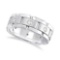 Mens Wide Band Diamond Eternity Wedding Ring 14kt White Gold (0.40ct)