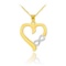 10K Two-Tone Gold Infinity Heart Diamond Pendant APPROX .015 CTW (SI1-2, G-H)