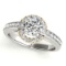 CERTIFIED TWO TONE GOLD 1.33 CT G-H/VS-SI1 DIAMOND HALO ENGAGEMENT RING