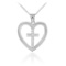 10K White Gold Open Heart Diamond Cross Pendant APPROX .13 CTW (SI1-2, G-H)