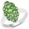 1.31 Carat Genuine Chrome Diopside .925 Sterling Silver Ring
