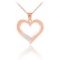 10K Rose Gold Open Heart Diamond Pendant APPROX .05 CTW (SI1-2, G-H)