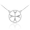 14k White Gold Diamond Maltese Cross Necklace APPROX .01 CTW