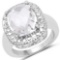 4.38 Carat Genuine Crystal Quartz .925 Sterling Silver Ring