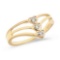 Certified 14K Yellow Gold Diamond Heart Ring 0.02 CTW