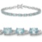 14.30 Carat Genuine Blue Topaz .925 Sterling Silver Bracelet