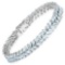 10.34 Carat Genuine Aquamarine .925 Sterling Silver Bracelet