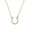14K Gold Diamonds Studded Horseshoe Necklace APPROX .17 CTW (SI)