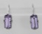 Art Deco Style Amethyst Filigree Earrings - Sterling Silver