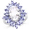 5.88 Carat Genuine Crystal Quartz and Tanzanite .925 Sterling Silver Ring