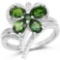 1.60 Carat Genuine Chrome Diopside and Chrome Diopside .925 Sterling Silver Ring
