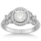 Halo Diamond Butterfly Engagement Ring 14k White Gold (1.33ct)
