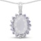 10.00 Carat Genuine Blue Chelcedonia and Tanzanite .925 Sterling Silver Pendant