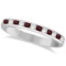 Garnet and Diamond Semi-Eternity Channel Ring 14k White Gold (0.40ct)