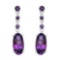 9.63 Carat Genuine Amethyst .925 Streling Silver Earrings