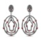 6.11 Carat Genuine Garnet & Black Spinel .925 Sterling Silver Earrings