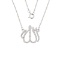 14k White Gold Diamonds Studded Allah Pendant Necklace with Rolo Chain APPROX .50 CTW (SI)