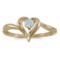 Certified 10k Yellow Gold Round Aquamarine Heart Ring 0.07 CTW