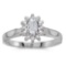 Certified 10k White Gold Oval White Topaz And Diamond Ring 0.31 CTW