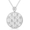 Drilled Set Diamond Circle Pendant Necklace 14k White Gold (1.25ct)