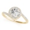 CERTIFIED 18K YELLOW GOLD 1.49 CT G-H/VS-SI1 DIAMOND HALO HALO ENGAGEMENT RING