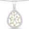 0.45 Carat Genuine White Diamond and Yellow Diamond .925 Sterling Silver Pendant