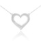 14K White Gold Open Heart Diamond Necklace APPROX .05 CTW (SI1-2, G-H)