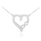 14K White Gold Infinity Heart Diamond Necklace APPROX .015 CTW (SI1-2,G-H)