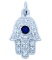 10K Gold Hamsa Hand Pendant with Diamonds and Sapphire APPROX .07 CTW