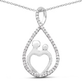 0.34 Carat Genuine White Diamond .925 Sterling Silver Pendant