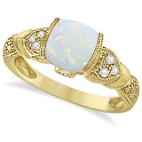 Tanzanite, Diamond and Opal Ring 14k Yellow Gold (1.10ct)