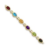 Diamond and Multicolor Gemstone Bracelet 14k Yellow Gold (9.62ctw)