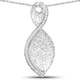 0.32 Carat Genuine White Diamond .925 Sterling Silver Pendant