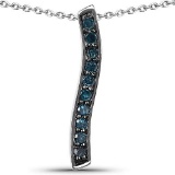 0.30 Carat Genuine Blue Diamond .925 Sterling Silver Pendant