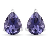 1.70 Carat Genuine Iolite .925 Sterling Silver Earrings