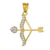 10K Gold Arrow Bow Pendant with Diamonds APPROX .26 CTW (SI1-2,G-H)