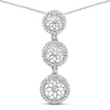 0.38 Carat Genuine White Diamond .925 Sterling Silver Pendant