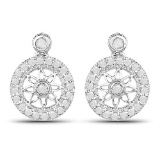 0.71 Carat Genuine White Diamond .925 Sterling Silver Earrings