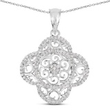 0.57 Carat Genuine White Diamond .925 Sterling Silver Pendant