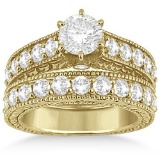 Diamond Wedding and Engagement Ring Set 14k Yellow Gold (2.85ct)