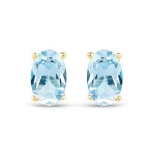 0.50 Carat Genuine Blue Topaz 10K Yellow Gold Earrings