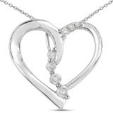 0.10 Carat Genuine White Diamond .925 Sterling Silver Pendant